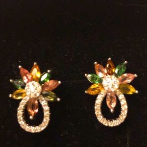 Natural Tourmaline Earrings S925 Sterling Silver